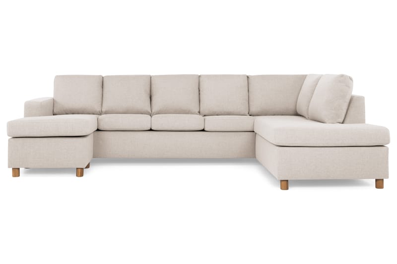 Crazy 5-istuttava Oikeakätinen U-muotoinen X-Large Sohva Divaanilla ja Divaanituolilla Kankaalla - Beige - Huonekalut - Sohva - Divaanisohva