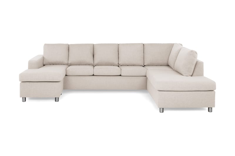 Crazy 5-istuttava Oikeakätinen U-muotoinen X-Large Sohva Divaanilla ja Divaanituolilla Kankaalla - Beige - Huonekalut - Sohva - Divaanisohva