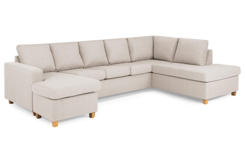Crazy 5-istuttava Oikeakätinen U-muotoinen X-Large Sohva Divaanilla ja Divaanituolilla Kankaalla - Beige - Huonekalut - Sohva - Divaanisohva