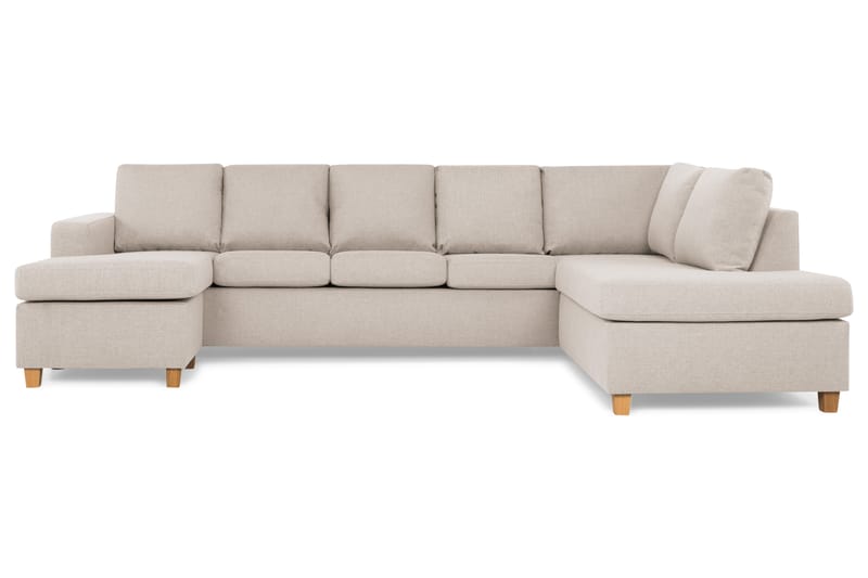 Crazy 5-istuttava Oikeakätinen U-muotoinen X-Large Sohva Divaanilla ja Divaanituolilla Kankaalla - Beige - Huonekalut - Sohva - Divaanisohva