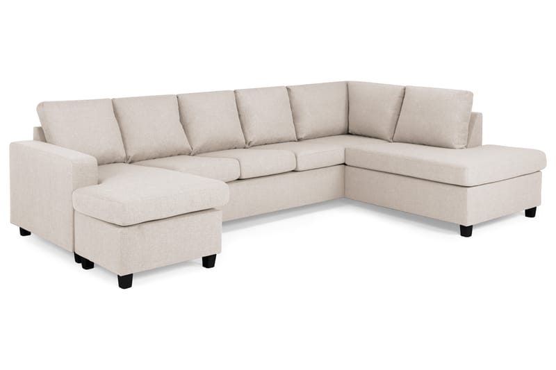 Crazy 5-istuttava Oikeakätinen U-muotoinen X-Large Sohva Divaanilla ja Divaanituolilla Kankaalla - Beige - Huonekalut - Sohva - Divaanisohva