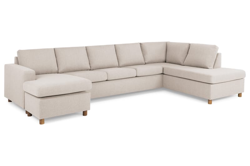 Crazy 5-istuttava Oikeakätinen U-muotoinen X-Large Sohva Divaanilla ja Divaanituolilla Kankaalla - Beige - Huonekalut - Sohva - Divaanisohva