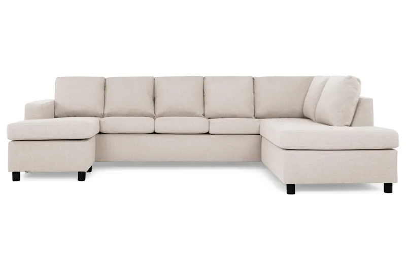 Crazy 5-istuttava Oikeakätinen U-muotoinen X-Large Sohva Divaanilla ja Divaanituolilla Kankaalla - Beige - Huonekalut - Sohva - U-Sohva