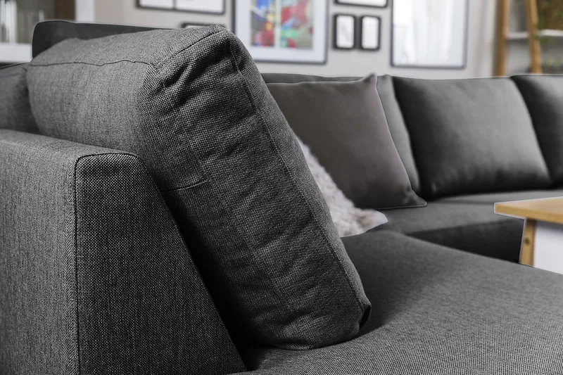 Crazy 5-istuttava U-muotoinen Sohva Kaksoisdivaanilla Kankaalla - Tummanharmaa - Huonekalut - Sohva - U-Sohva