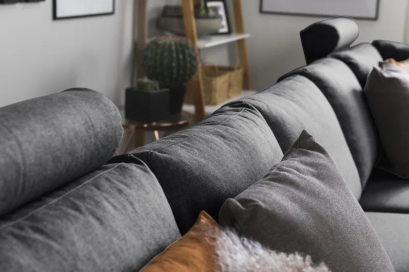 Crazy 5-istuttava U-muotoinen Sohva Kaksoisdivaanilla Kankaalla - Tummanharmaa - Huonekalut - Sohva - U-Sohva