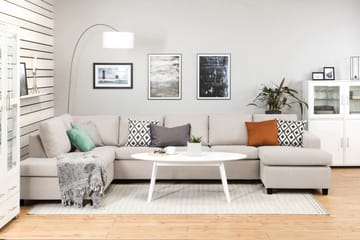 Crazy 5-istuttava Vasenkätinen U-muotoinen X-Large Sohva Divaanilla ja Divaanituolilla Kankaalla - Beige - Huonekalut - Sohva - Divaanisohva