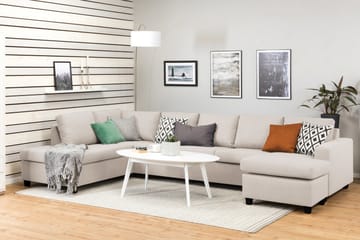 Crazy 5-istuttava Vasenkätinen U-muotoinen X-Large Sohva Divaanilla ja Divaanituolilla Kankaalla - Beige - Huonekalut - Sohva - Divaanisohva