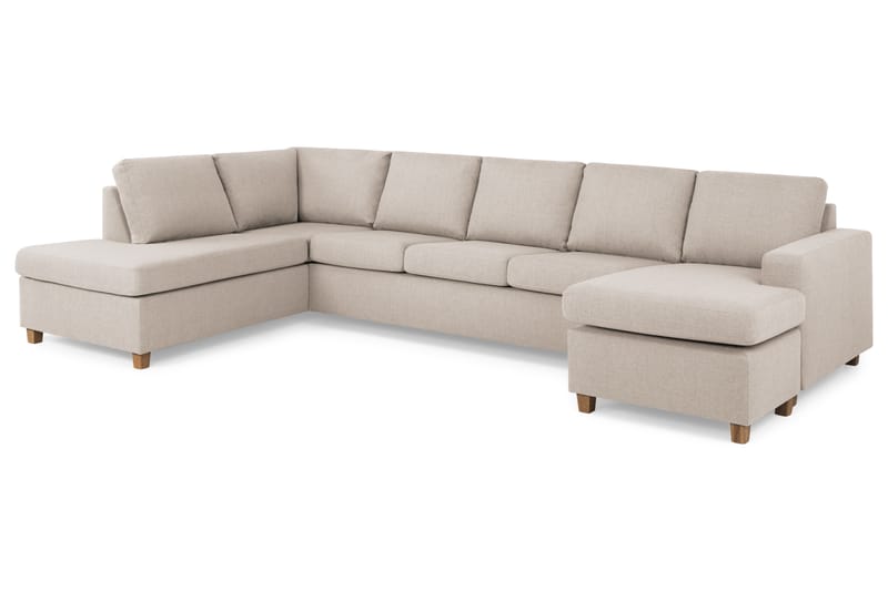 Crazy 5-istuttava Vasenkätinen U-muotoinen X-Large Sohva Divaanilla ja Divaanituolilla Kankaalla - Beige - Huonekalut - Sohva - Divaanisohva