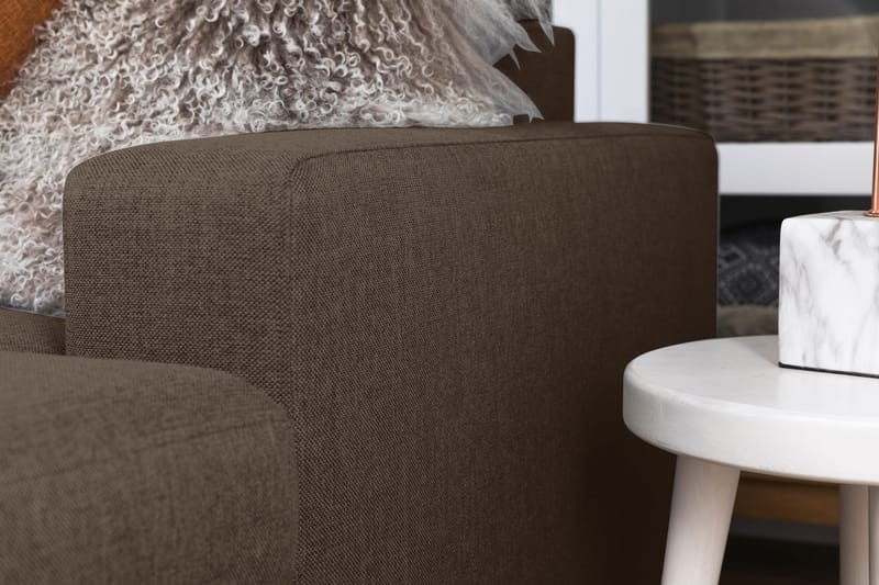 Crazy 5-istuttava Vasenkätinen U-muotoinen X-Large Sohva Divaanilla ja Divaanituolilla Kankaalla - Ruskea - Huonekalut - Sohva - U-Sohva