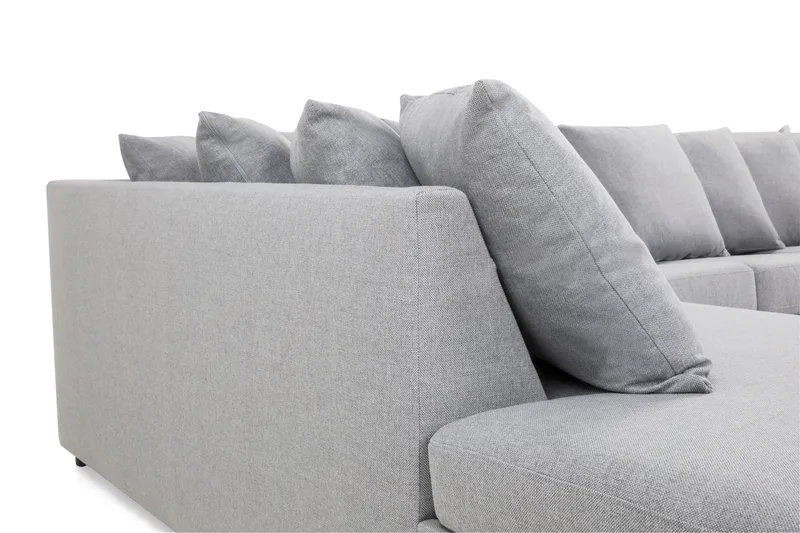 Crazy 5-istuttava Vasenkätinen U-muotoinen X-Large Sohva Divaanilla ja Schäslongilla Kankaalla sis. Kuorityynyt - Harmaa - Huonekalut - Sohva - U-Sohva