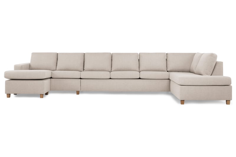 Crazy 6-istuttava Oikeakätinen U-muotoinen XX-Large Sohva Divaanilla ja Divaanituolilla Kankaalla - Beige - Huonekalut - Sohva - Divaanisohva