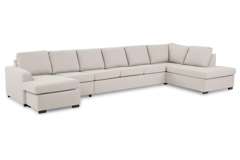 Crazy 6-istuttava Oikeakätinen U-muotoinen XX-Large Sohva Divaanilla ja Divaanituolilla Kankaalla - Beige - Huonekalut - Sohva - Divaanisohva