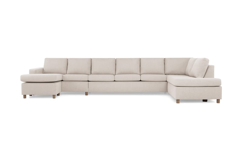 Crazy 6-istuttava Oikeakätinen U-muotoinen XX-Large Sohva Divaanilla ja Divaanituolilla Kankaalla - Beige - Huonekalut - Sohva - Divaanisohva