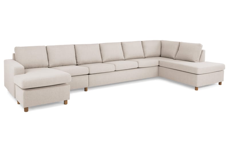 Crazy 6-istuttava Oikeakätinen U-muotoinen XX-Large Sohva Divaanilla ja Divaanituolilla Kankaalla - Beige - Huonekalut - Sohva - Divaanisohva