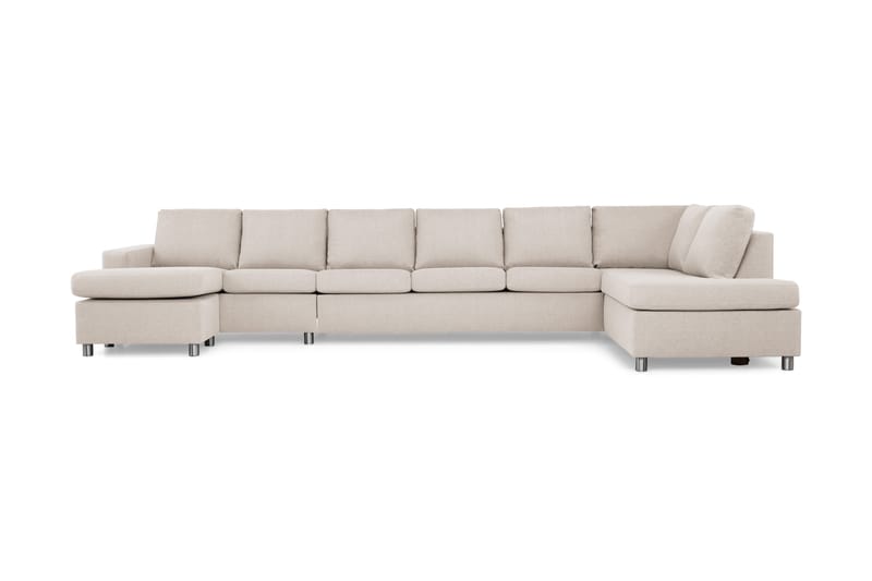 Crazy 6-istuttava Oikeakätinen U-muotoinen XX-Large Sohva Divaanilla ja Divaanituolilla Kankaalla - Beige - Huonekalut - Sohva - Divaanisohva