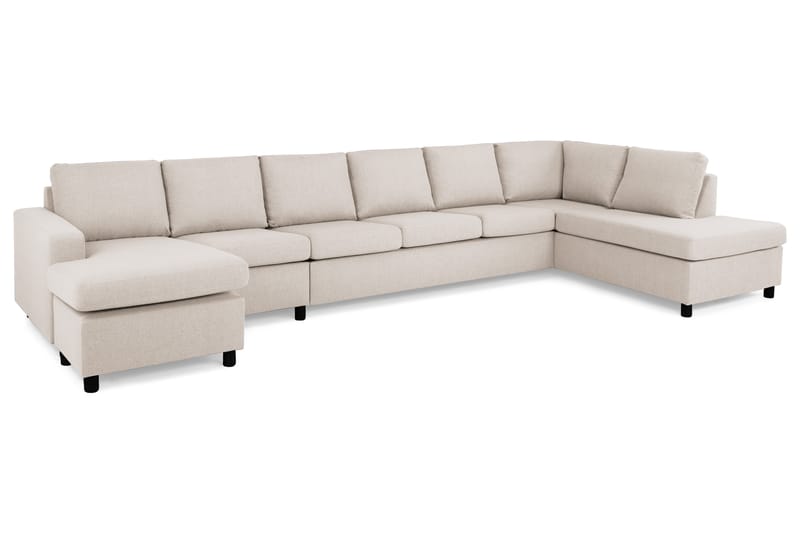 Crazy 6-istuttava Oikeakätinen U-muotoinen XX-Large Sohva Divaanilla ja Divaanituolilla Kankaalla - Beige - Huonekalut - Sohva - Divaanisohva