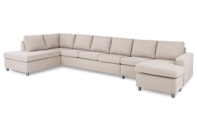 Crazy 6-istuttava Vasenkätinen U-muotoinen XX-Large Sohva Divaanilla ja Divaanituolilla Kankaalla - Beige - Huonekalut - Sohva - Divaanisohva