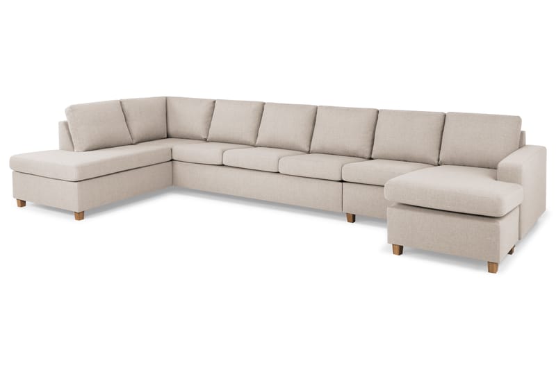 Crazy 6-istuttava Vasenkätinen U-muotoinen XX-Large Sohva Divaanilla ja Divaanituolilla Kankaalla - Beige - Huonekalut - Sohva - Divaanisohva