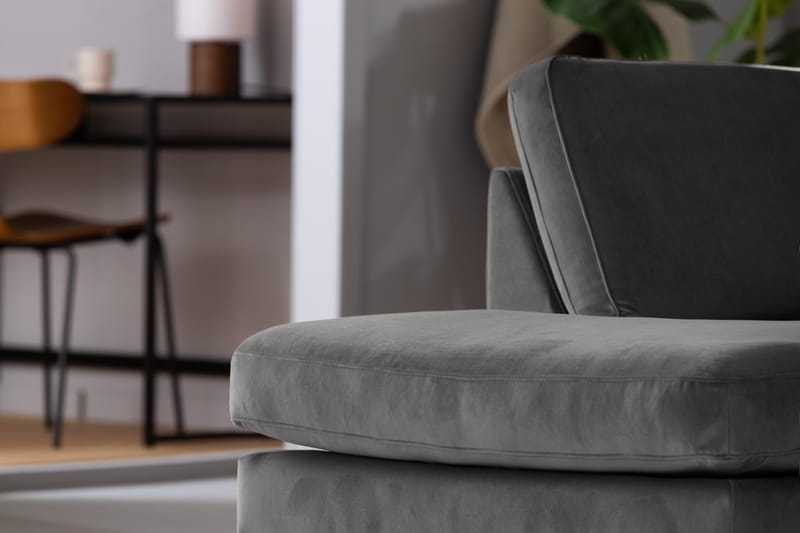 U-sohva Elion divaanilla Sametti Oikea - Vaaleanharmaa - Huonekalut - Sohva - U-Sohva