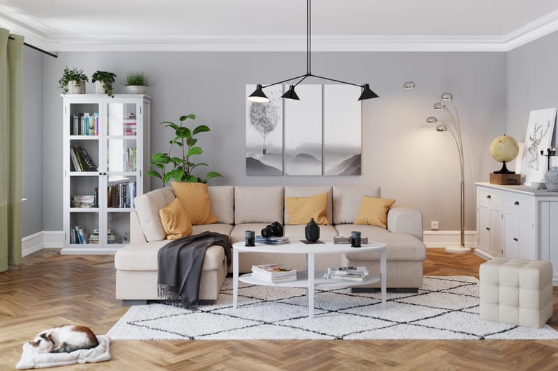 Link 4-istuttava Vasenkätinen U-muotoinen Sohva Divaanilla ja Divaaniosalla Kankaasta - Beige - Huonekalut - Sohva - U-Sohva
