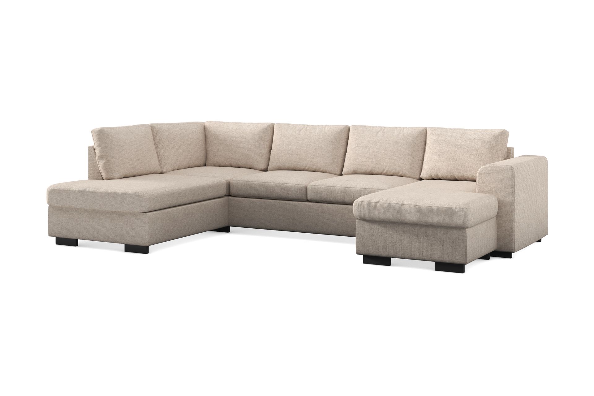 Link 4-istuttava Vasenkätinen U-muotoinen X-Large Sohva Divaanilla ja Divaaniosalla Kankaasta - Beige - Huonekalut - Sohva - U-Sohva