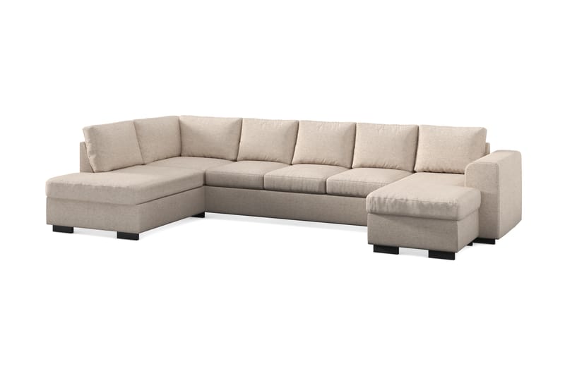 Link 5-istuttava Vasenkätinen U-muotoinen XX-Large Sohva Divaanilla ja Divaaniosalla Kankaasta - Beige - Huonekalut - Sohva - U-Sohva