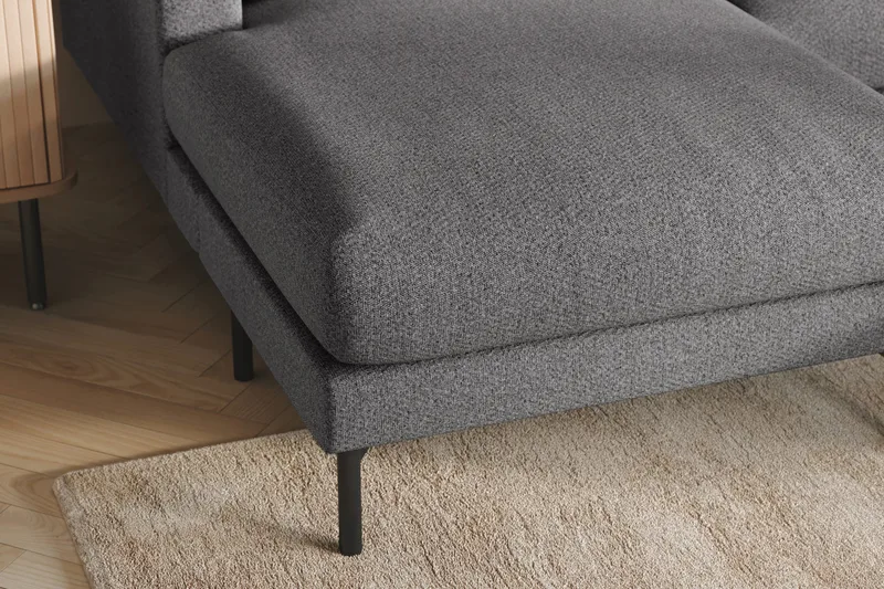 Menard 4-istuttava Oikeakätinen Suuri U-muotoinen Syvä Sohva Divaanilla ja Divaaniosalla Kankaasta - Tummanharmaa - Huonekalut - Sohva - U-Sohva