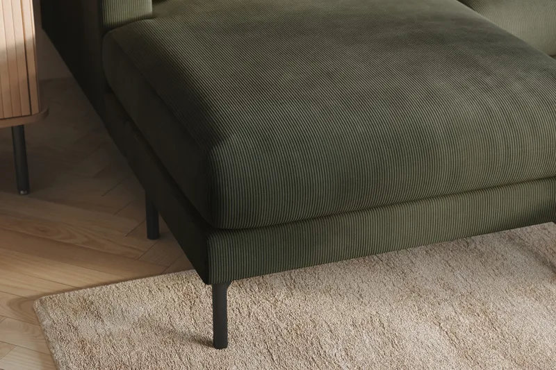 Menard 4-istuttava Oikeakätinen Suuri U-muotoinen Syvä Sohva Divaanilla ja Divaaniosalla Manchesterista - Tummanvihreä - Huonekalut - Sohva - U-Sohva