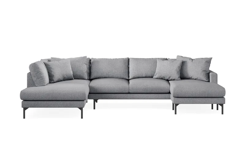 Menard 4-istuttava Vasenkätinen Suuri U-muotoinen Syvä Sohva Divaanilla ja Divaaniosalla Kankaasta - Harmaa - Huonekalut - Sohva - U-Sohva