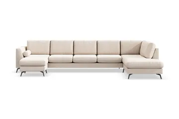 Ocean Lyx 6-istuttava Oikeakätinen U-muotoinen Sohva Divaanilla ja Divaanituolilla + Rahi Kankaalla