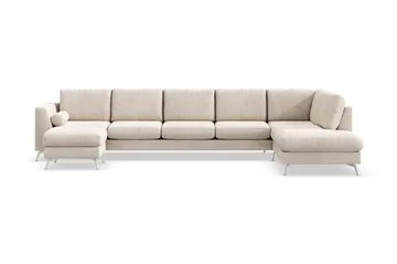 Ocean Lyx 6-istuttava Oikeakätinen U-muotoinen Sohva Divaanilla ja Divaanituolilla + Rahi Manchester-kankaalla