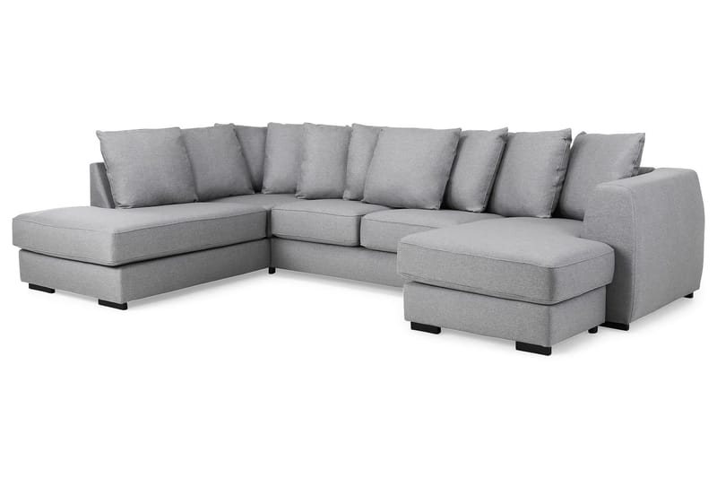 Optus 4-istuttava Vasenkätinen U-muotoinen Sohva Divaanilla ja Divaanituolilla Kankaalla sis. Kirjekuorityynyt - Vaaleanharmaa - Huonekalut - Sohva - U-Sohva