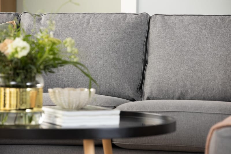 Optus 4-istuttava Vasenkätinen U-muotoinen Sohva Divaanilla ja Divaanituolilla Kankaalla - Vaaleanharmaa - Huonekalut - Sohva - U-Sohva