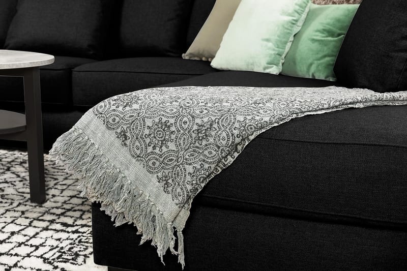 Optus 6-istuttava Oikeakätinen U-muotoinen Large Sohva Divaanilla ja Divaanituolilla Kankaalla sis. Kirjekuorityynyt - Musta - Huonekalut - Sohva - U-Sohva