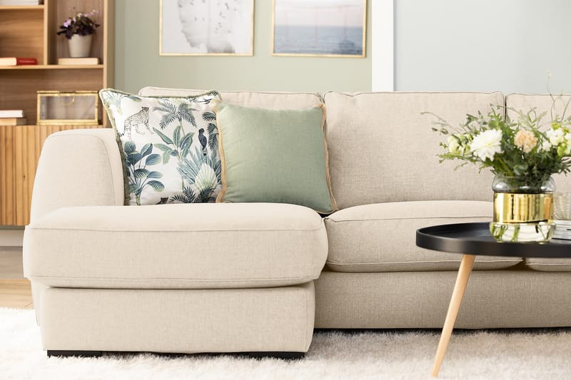Optus 6-istuttava Vasenkätinen U-muotoinen Large Sohva Divaanilla ja Divaanituolilla Kankaalla - Beige - Huonekalut - Sohva - Divaanisohva