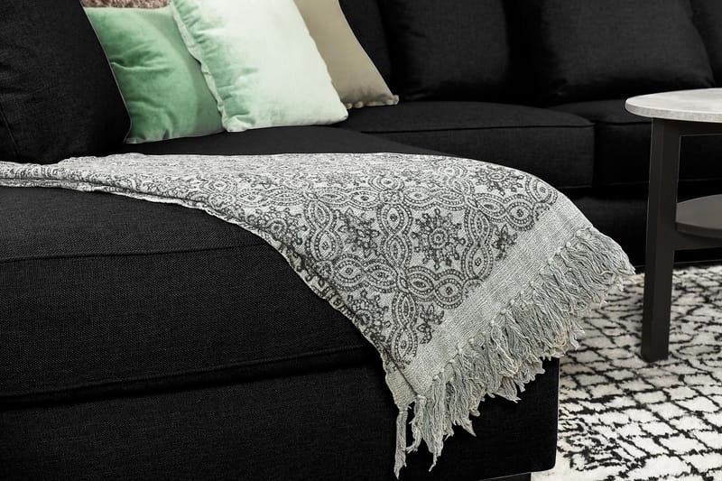 Optus 6-istuttava Vasenkätinen U-muotoinen Large Sohva Divaanilla ja Divaanituolilla Kankaalla sis. Kirjekuorityynyt - Musta - Huonekalut - Sohva - U-Sohva