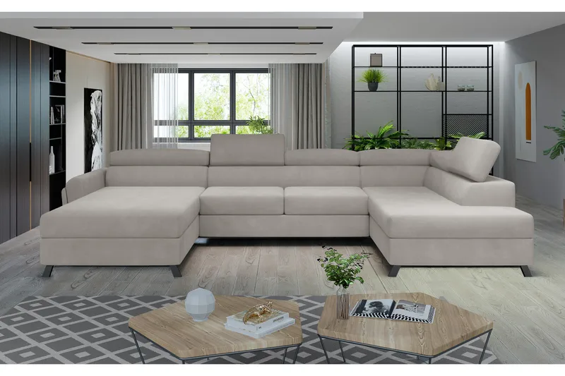 U-sohva Osettia Divaanilla Vasen, Beige