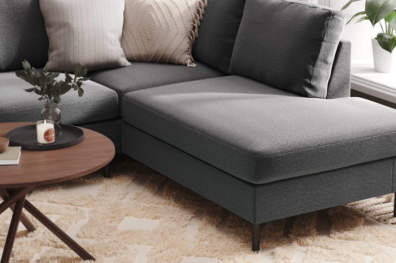 Peppe 4-istuttava Oikeakätinen U-muotoinen Sohva Divaanilla ja Divaaniosalla Kankaasta - Vaaleanharmaa - Huonekalut - Sohva - U-Sohva