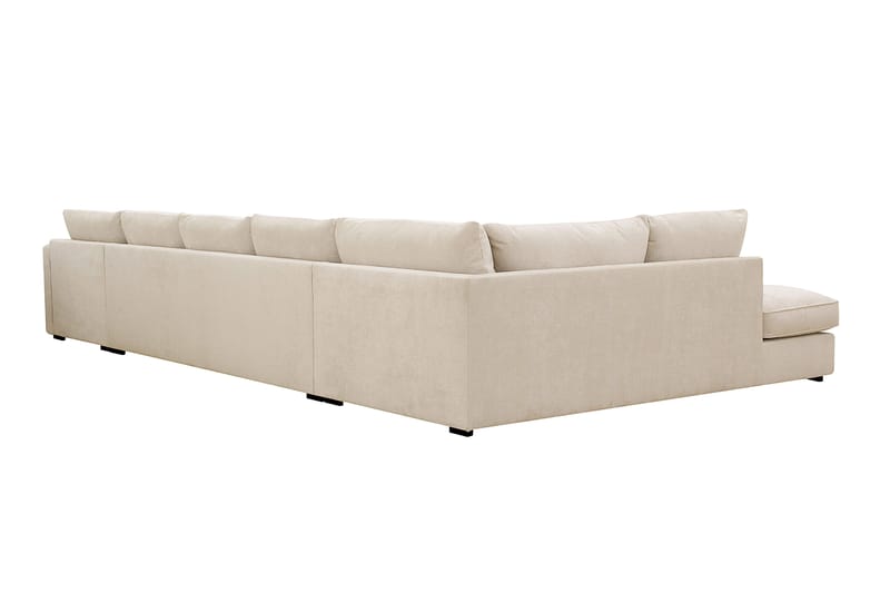 Rossita Lyx 6-istuttava Vasenkätinen U-muotoinen Extra syvä Sohva Divaanilla ja Lepotuoliosalla Chenille-kankaalla - Beige - Huonekalut - Sohva - U-Sohva