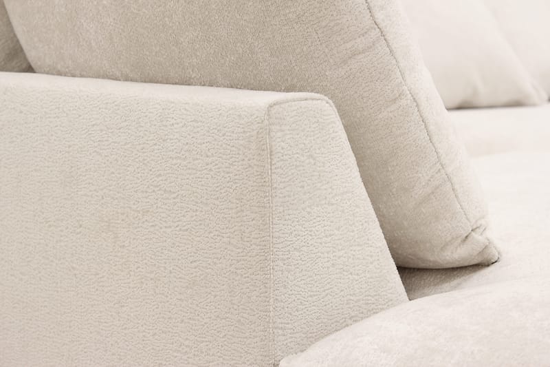 Rossita Lyx 6-istuttava Vasenkätinen U-muotoinen Extra syvä Sohva Divaanilla ja Lepotuoliosalla Chenille-kankaalla - Beige - Huonekalut - Sohva - U-Sohva