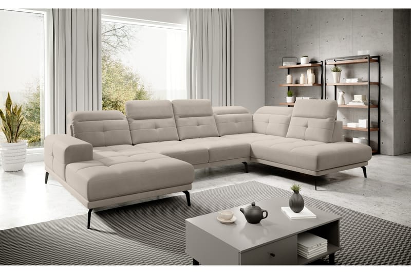 Sohva divaanilla ja avopäädyllä Hago - Beige - Huonekalut - Sohva - U-Sohva