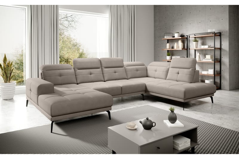Sohva divaanilla ja avopäädyllä Hago - Beige - Huonekalut - Sohva - U-Sohva