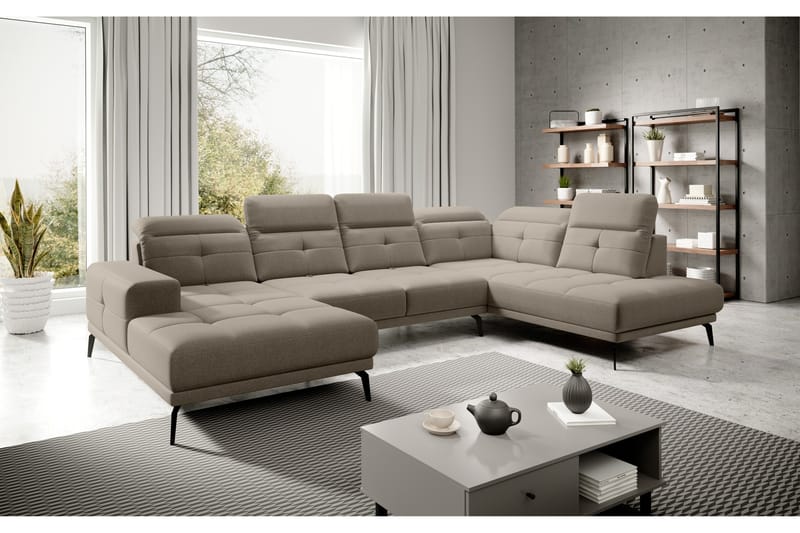 Sohva divaanilla ja avopäädyllä Hago - Beige - Huonekalut - Sohva - U-Sohva