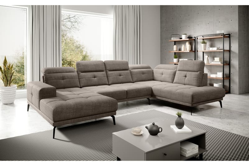Sohva divaanilla ja avopäädyllä Hago - Beige - Huonekalut - Sohva - U-Sohva