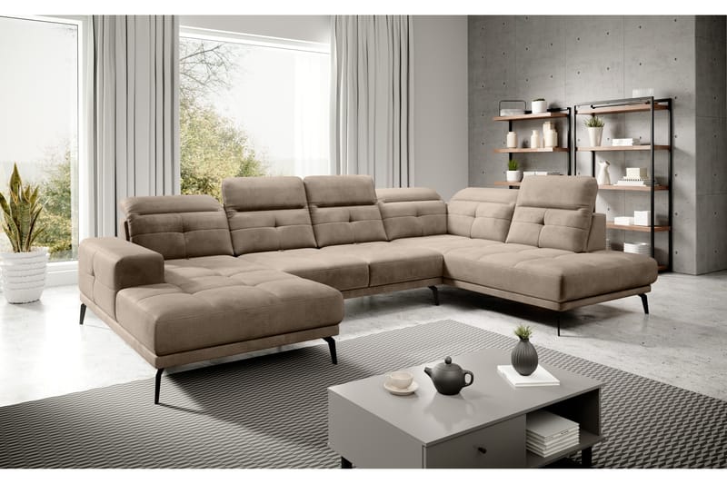 Sohva divaanilla ja avopäädyllä Hago - Beige - Huonekalut - Sohva - U-Sohva