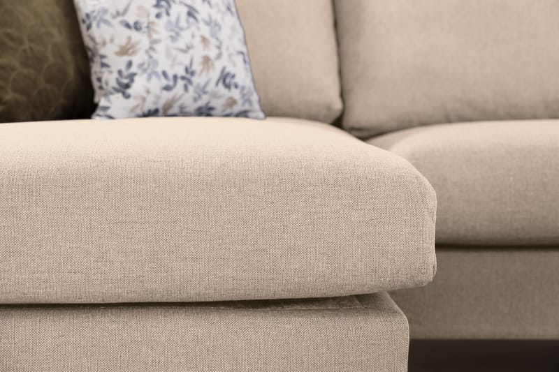 Trend 4-istuttava Oikeakätinen U-muotoinen Sohva Divaanilla ja Leponurkkauksella Kankaasta - Beige - Huonekalut - Sohva - U-Sohva