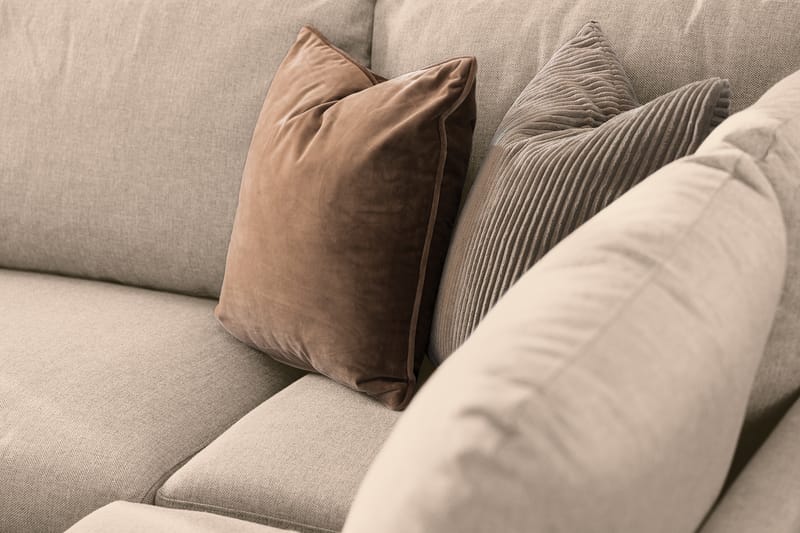Trend 4-istuttava Oikeakätinen U-muotoinen Sohva Divaanilla ja Leponurkkauksella Kankaasta - Beige - Huonekalut - Sohva - U-Sohva