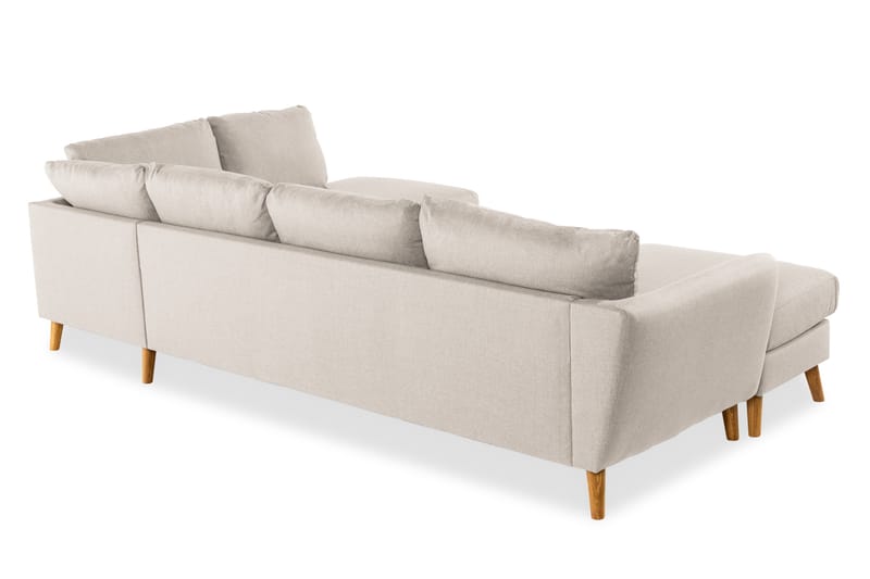 Trend 4-istuttava Oikeakätinen U-muotoinen Sohva Divaanilla ja Leponurkkauksella Kankaasta - Beige - Huonekalut - Sohva - U-Sohva