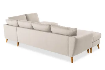 Trend 4-istuttava Oikeakätinen U-muotoinen Sohva Divaanilla ja Leponurkkauksella Kankaasta - Beige - Huonekalut - Sohva - U-Sohva