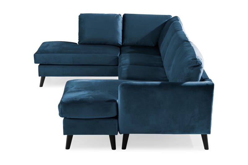 Trend 4-istuttava Vasenkätinen U-muotoinen Sohva Divaanilla ja Leponurkkauksella Sametista - Sininen - Huonekalut - Sohva - U-Sohva